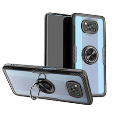Coque Ultra Slim Silicone Souple Housse Etui Transparente avec Support Bague Anneau Aimante Magnetique ZL1 pour Xiaomi Poco X3 NFC Noir