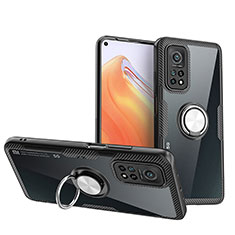 Coque Ultra Slim Silicone Souple Housse Etui Transparente avec Support Bague Anneau Aimante Magnetique ZL1 pour Xiaomi Redmi K30S 5G Argent et Noir