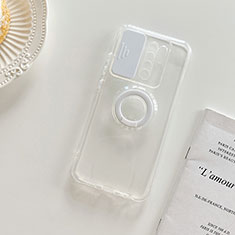 Coque Ultra Slim Silicone Souple Housse Etui Transparente avec Support pour Xiaomi Redmi 9 Blanc