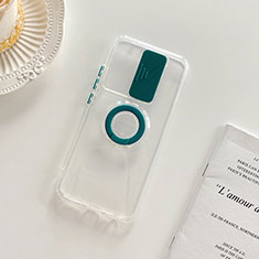 Coque Ultra Slim Silicone Souple Housse Etui Transparente avec Support pour Xiaomi Redmi 9 Vert