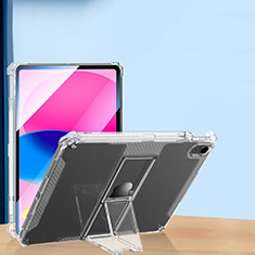 Coque Ultra Slim Silicone Souple Housse Etui Transparente avec Support S01 pour Apple iPad 10.9 (2022) Clair