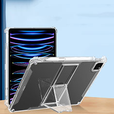 Coque Ultra Slim Silicone Souple Housse Etui Transparente avec Support S01 pour Apple iPad Pro 12.9 (2020) Clair