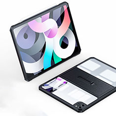 Coque Ultra Slim Silicone Souple Housse Etui Transparente avec Support S03 pour Apple iPad Pro 12.9 (2020) Noir