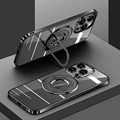 Coque Ultra Slim Silicone Souple Transparente avec Mag-Safe Magnetic Magnetique AC1 pour Apple iPhone 14 Pro Noir