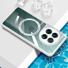 Coque Ultra Slim Silicone Souple Transparente avec Mag-Safe Magnetic Magnetique BH1 pour OnePlus 12 5G Blanc