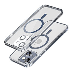 Coque Ultra Slim Silicone Souple Transparente avec Mag-Safe Magnetic Magnetique LD1 pour Apple iPhone 14 Bleu