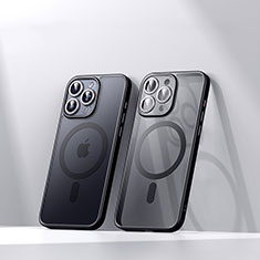 Coque Ultra Slim Silicone Souple Transparente avec Mag-Safe Magnetic Magnetique LD4 pour Apple iPhone 14 Pro Noir