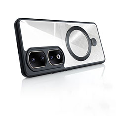 Coque Ultra Slim Silicone Souple Transparente avec Mag-Safe Magnetic Magnetique P01 pour Huawei Honor 90 Pro 5G Noir