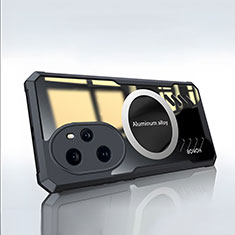 Coque Ultra Slim Silicone Souple Transparente avec Mag-Safe Magnetic Magnetique P02 pour Huawei Honor 100 Pro 5G Noir