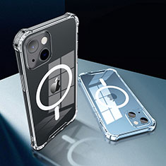 Coque Ultra Slim Silicone Souple Transparente avec Mag-Safe Magnetic Magnetique pour Apple iPhone 14 Plus Clair
