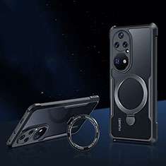 Coque Ultra Slim Silicone Souple Transparente avec Mag-Safe Magnetic Magnetique pour Huawei P50 Pro Noir