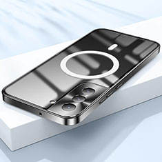 Coque Ultra Slim Silicone Souple Transparente avec Mag-Safe Magnetic Magnetique pour Samsung Galaxy S22 5G Noir