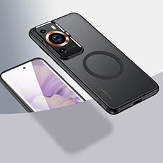Coque Ultra Slim Silicone Souple Transparente avec Mag-Safe Magnetic Magnetique QK1 pour Huawei P60 Noir
