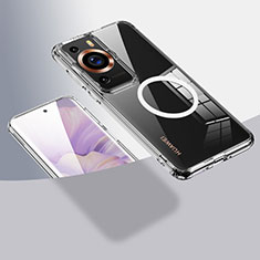 Coque Ultra Slim Silicone Souple Transparente avec Mag-Safe Magnetic Magnetique QK1 pour Huawei P60 Pro Clair