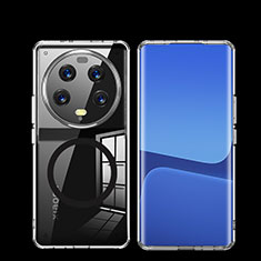 Coque Ultra Slim Silicone Souple Transparente avec Mag-Safe Magnetic Magnetique QK2 pour Xiaomi Mi 13 Ultra 5G Noir