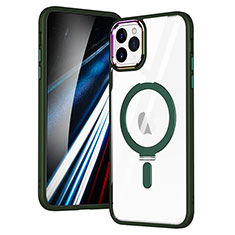 Coque Ultra Slim Silicone Souple Transparente avec Mag-Safe Magnetic Magnetique SD1 pour Apple iPhone 11 Pro Max Vert
