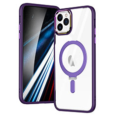 Coque Ultra Slim Silicone Souple Transparente avec Mag-Safe Magnetic Magnetique SD1 pour Apple iPhone 11 Pro Max Violet