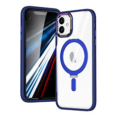 Coque Ultra Slim Silicone Souple Transparente avec Mag-Safe Magnetic Magnetique SD1 pour Apple iPhone 12 Bleu