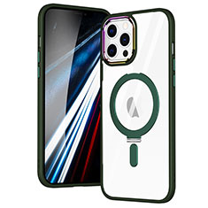 Coque Ultra Slim Silicone Souple Transparente avec Mag-Safe Magnetic Magnetique SD1 pour Apple iPhone 12 Pro Max Vert