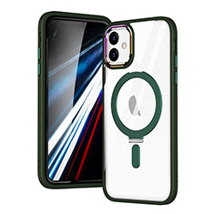 Coque Ultra Slim Silicone Souple Transparente avec Mag-Safe Magnetic Magnetique SD1 pour Apple iPhone 12 Vert