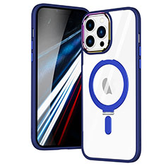 Coque Ultra Slim Silicone Souple Transparente avec Mag-Safe Magnetic Magnetique SD1 pour Apple iPhone 13 Pro Bleu