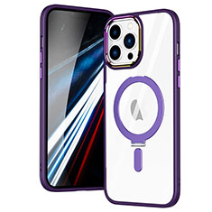 Coque Ultra Slim Silicone Souple Transparente avec Mag-Safe Magnetic Magnetique SD1 pour Apple iPhone 13 Pro Violet