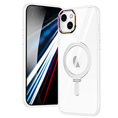 Coque Ultra Slim Silicone Souple Transparente avec Mag-Safe Magnetic Magnetique SD1 pour Apple iPhone 14 Argent
