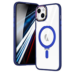 Coque Ultra Slim Silicone Souple Transparente avec Mag-Safe Magnetic Magnetique SD1 pour Apple iPhone 14 Bleu