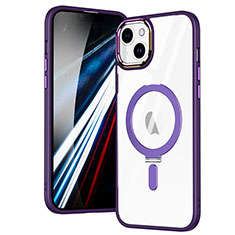 Coque Ultra Slim Silicone Souple Transparente avec Mag-Safe Magnetic Magnetique SD1 pour Apple iPhone 14 Violet
