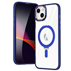 Coque Ultra Slim Silicone Souple Transparente avec Mag-Safe Magnetic Magnetique SD1 pour Apple iPhone 15 Plus Bleu