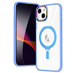 Coque Ultra Slim Silicone Souple Transparente avec Mag-Safe Magnetic Magnetique SD1 pour Apple iPhone 15 Plus Bleu Ciel