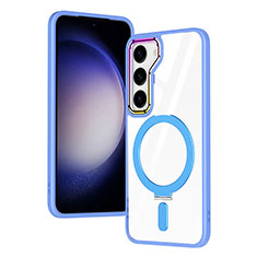 Coque Ultra Slim Silicone Souple Transparente avec Mag-Safe Magnetic Magnetique SD1 pour Samsung Galaxy S21 5G Bleu Ciel