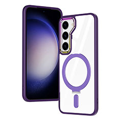 Coque Ultra Slim Silicone Souple Transparente avec Mag-Safe Magnetic Magnetique SD1 pour Samsung Galaxy S21 5G Violet