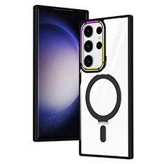Coque Ultra Slim Silicone Souple Transparente avec Mag-Safe Magnetic Magnetique SD1 pour Samsung Galaxy S22 Ultra 5G Noir