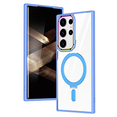 Coque Ultra Slim Silicone Souple Transparente avec Mag-Safe Magnetic Magnetique SD1 pour Samsung Galaxy S24 Ultra 5G Bleu Ciel