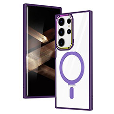 Coque Ultra Slim Silicone Souple Transparente avec Mag-Safe Magnetic Magnetique SD1 pour Samsung Galaxy S24 Ultra 5G Violet