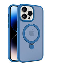 Coque Ultra Slim Silicone Souple Transparente avec Mag-Safe Magnetic Magnetique T02 pour Apple iPhone 14 Pro Max Bleu