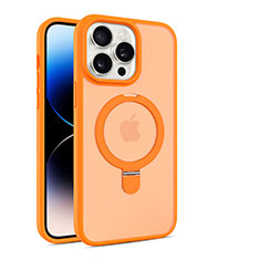 Coque Ultra Slim Silicone Souple Transparente avec Mag-Safe Magnetic Magnetique T02 pour Apple iPhone 14 Pro Max Orange