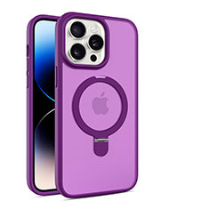 Coque Ultra Slim Silicone Souple Transparente avec Mag-Safe Magnetic Magnetique T02 pour Apple iPhone 15 Pro Max Violet