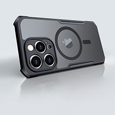 Coque Ultra Slim Silicone Souple Transparente avec Mag-Safe Magnetic Magnetique XD6 pour Apple iPhone 14 Pro Noir