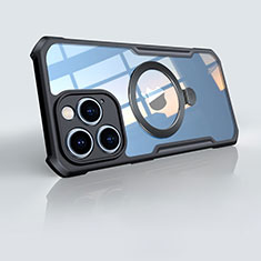 Coque Ultra Slim Silicone Souple Transparente avec Mag-Safe Magnetic Magnetique XD7 pour Apple iPhone 13 Pro Max Noir