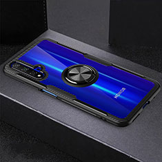 Coque Ultra Slim Silicone Souple Transparente avec Support Bague Anneau pour Huawei Honor 20 Noir