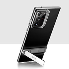 Coque Ultra Slim Silicone Souple Transparente avec Support pour Samsung Galaxy Note 20 Ultra 5G Clair