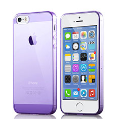 Coque Ultra Slim Silicone Souple Transparente pour Apple iPhone 5 Violet