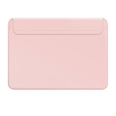 Double Pochette Housse Cuir L01 pour Apple MacBook Pro 13 pouces (2020) Rose