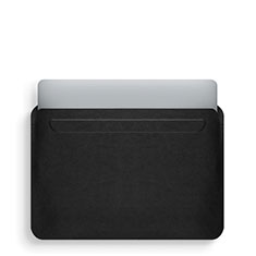 Double Pochette Housse Cuir L02 pour Apple MacBook Air 13 pouces (2020) Noir