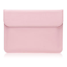 Double Pochette Housse Cuir L02 pour Huawei Honor MagicBook 15 Rose