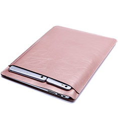 Double Pochette Housse Cuir L02 pour Huawei Matebook 13 (2020) Or Rose