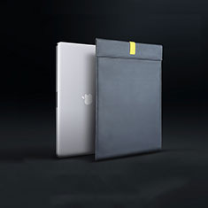 Double Pochette Housse Cuir L03 pour Apple MacBook Pro 13 pouces (2020) Noir