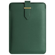 Double Pochette Housse Cuir L04 pour Apple MacBook Air 13 pouces Vert